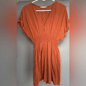 ABERCROMBIE & FITCH size MEDIUM, burnt orange (rust) short sleeved, mini dress.
